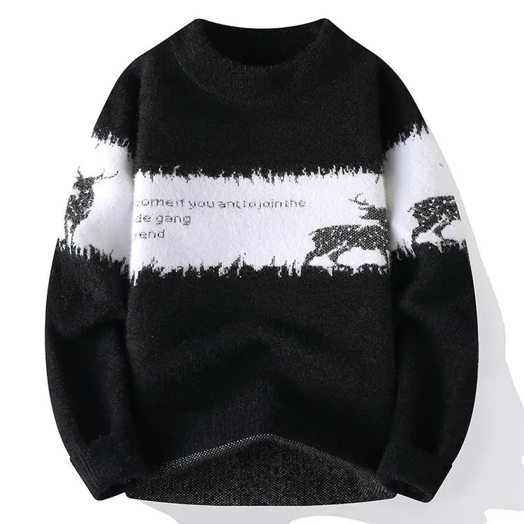 Sweaters men Winter Letter pattern thick sweater men Student youth sweaters autumn Men's wool pullovers full