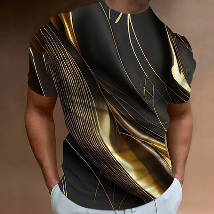Men's Printed 3D Line T-shirts Fashion Men's T-shirt Street Designer Oversized Short Sleeve T-shirt Daily Casual Sportswear