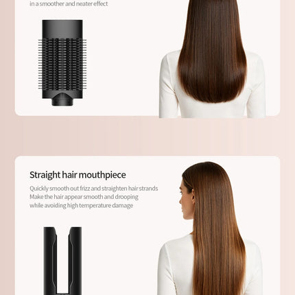 Professional 6 in 1 Cold Hot Air Styling Brush Hair Dryer Curling Iron Straightener Flat Iron 1700W Fast Dry Voluminous Waves