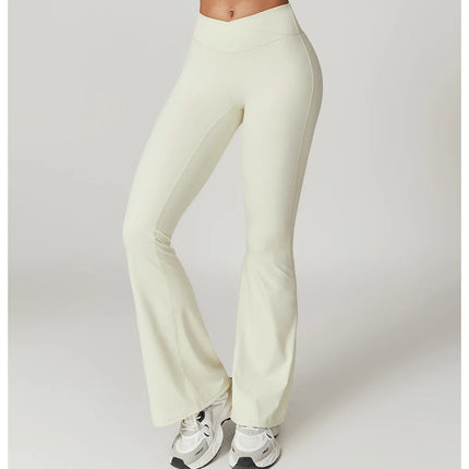 Flare Leggings Yoga Pants Women Bell-bottoms Yoga Tights High Waist Fitness Pants Stretch Gym Workout Sports Push Up Leggings PlatiNum