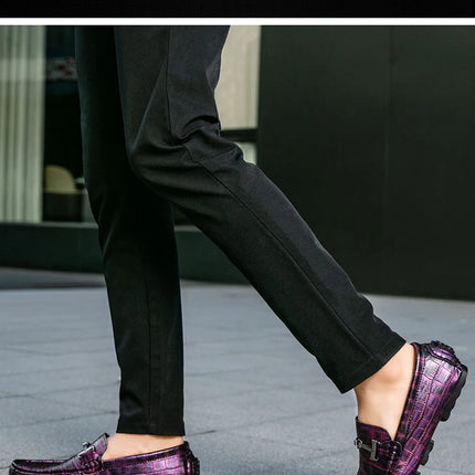 Scarpe Casual da Uomo, Mocassini con Finiture Metalliche, Comodi e Morbidi Slip-on per Adulti