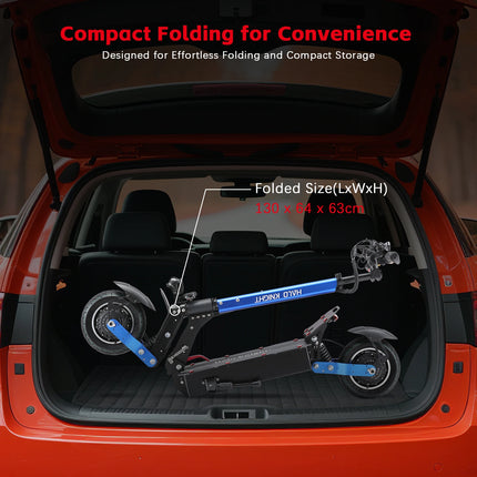Monopattino Elettrico Halo Knight T108 52V 28.8Ah Doppio Motore Pieghevole 1200W con Pneumatici Stradali e Sospensioni