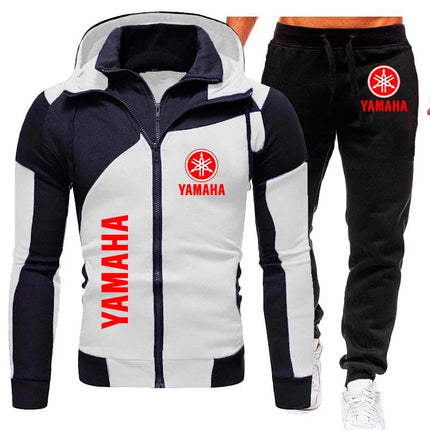 Yamaha men's autumn and winter fashion sports suit, including zipper sweater and sports pants, provides comfort and casual style PlatiNum