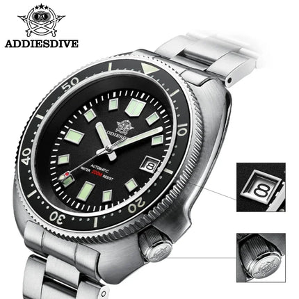 ADDIESDIVE Men's Watch Sapphire Glass Stainless Steel NH35 Automatic Mechanical Watch BGW9 Luminous 200m Waterproof Dive Watch
