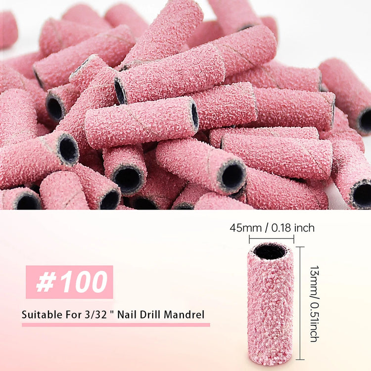5000Pcs Mini Nail Drill Sanding Bands Include Mandrel-Pink-3mm