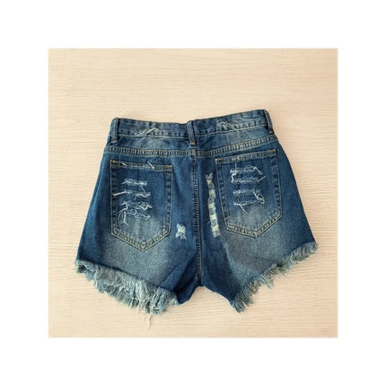 Pantaloncini di jeans con stampa stelle e nappe con bandiera americana estiva da donna Pantaloncini di design con nappe alla moda Pantaloncini casual versatili