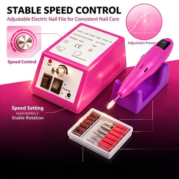 2000 Series Electric Nail Filing Machine, Smooth high rotating speed for acrylic soak-off removal and sidewall buffing, Professional Manicure Pedicure Polisher for daily nail studio detailed shaping work