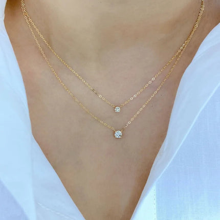 Hot 925 Sterling Silver 14k Gold Plated Necklace Versatile Sparkling Zircon Choker Clavicle Chain for Women Wedding Jewelry PlatiNum