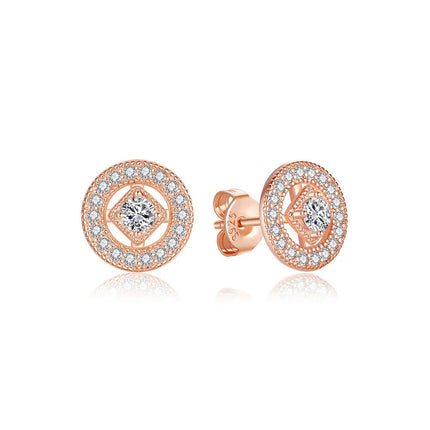 Orecchini Originali in Argento Sterling 925, Modello 2026, a Perno e a Cerchio con Cristalli, per Donna, in Oro Rosa, con Corona, Cuore, Infinito, Ape, Gioielli platinumshop