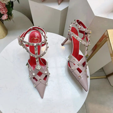 Nuovi Sandali con Tacco Alto e Borchie Primavera/Estate 2026, Sandali a Punta con Tacco Sottile, Scarpe Singole con Borchie platinumshop