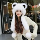 Women's Winter Hats Fox Fur Flight Hats Ushanka Hats For Women Winter Outdoor Windproof And Warm Plush Outdoor Hats For Skiing