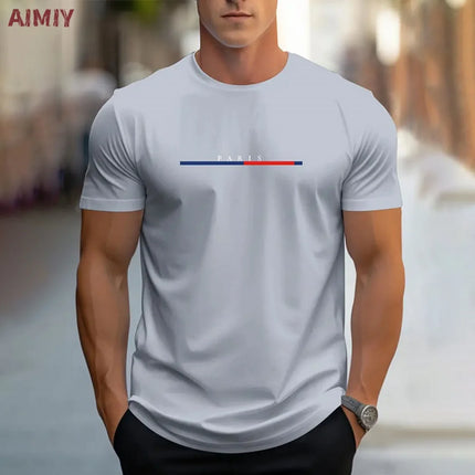 T-shirt da uomo casual sportiva oversize ampia più abbigliamento con stampa Milano comoda maglietta da shopping girocollo a maniche corte