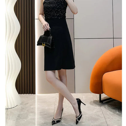 Nuovo 2025 Nail Head Tacchi alti Colore nudo Scarpe da lavoro professionali Donna Scarpe singole sexy Occasioni casual Materiale in micro fibra platinumshop