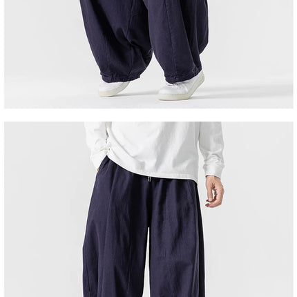Pantaloni casual da uomo autunno stili giapponesi pantaloni lanterna da uomo caldi vintage larghi pantaloni da uomo oversize moda streetwear