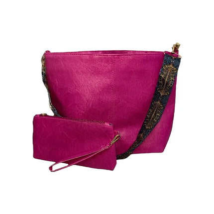 Borsa tote in morbida PU a 2 pezzi, grande capacità, stile bohémien, con tracolla larga, borsa a spalla e a mano, regalo di compleanno ideale