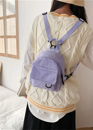 Mini Backpack Square Bag Korean Version Fashionable Sweet Shoulder Bag Female's Schoolbag Stylish  Simple Crossbody Bag Casual PlatiNum