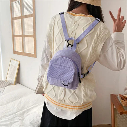 Mini Backpack Square Bag Korean Version Fashionable Sweet Shoulder Bag Female's Schoolbag Stylish  Simple Crossbody Bag Casual PlatiNum