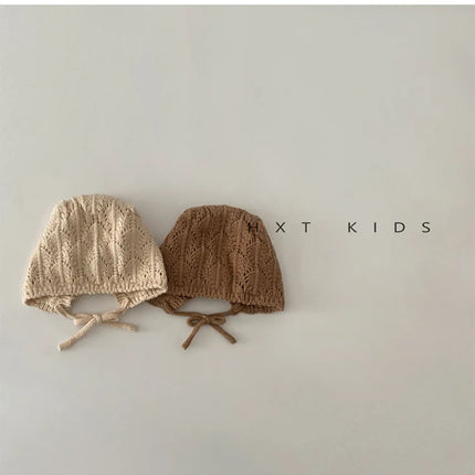 Moda retrò cava bambini cappelli lavorati a maglia fatti a mano all'uncinetto ragazze di fiori genitore-figlio cappello di cotone all'aperto 2024 autunno inverno berretti