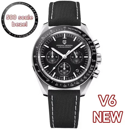 PAGANI DESIGN 500 Orologio da Uomo di Lusso con Tachimetro Circolare, Cronografo Sportivo, Vetro Zaffiro AR, Movimento Giapponese, Acciaio 316L, Luminoso