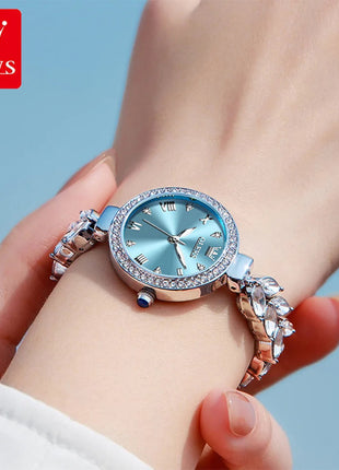 OLEVS 9971 orologio al quarzo per donna scala romana abito elegante orologio da donna moda impermeabile luminoso orologio a mano di lusso originale platinumshop
