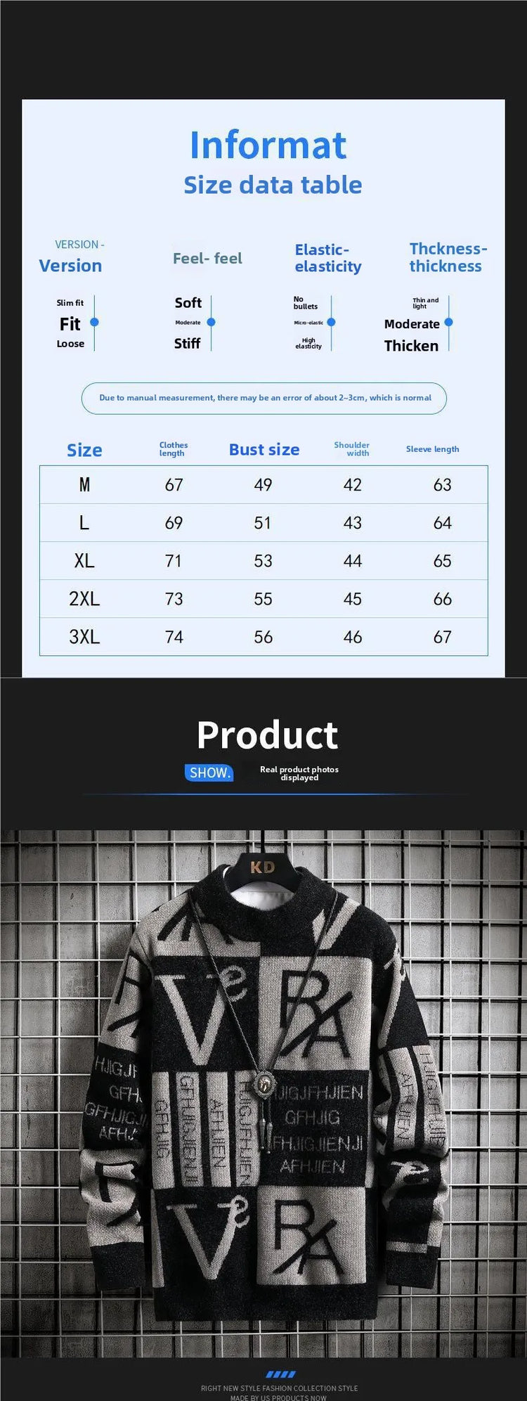 Men Knitted Sweater Stripe Pullovers Printing Round Neck Sweater Autumn/Winter Designer Quality Casual Men Clothing Jumper