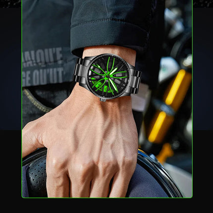 Orologio da Uomo LIGE di Lusso al Quarzo, Sportivo, Impermeabile, in Acciaio Inossidabile, Luminoso, con Quadrante a Forma di Ruota d'Auto, Elegante Orologio da Uomo per Affari platinumshop