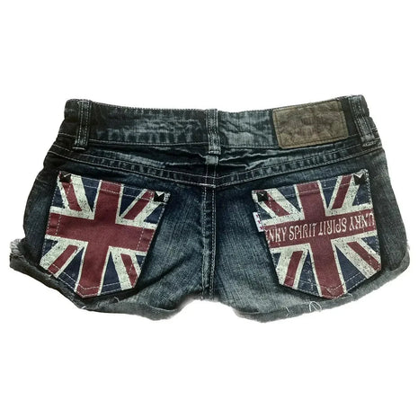 Hip hop fashion street clothing graphic printing style women black shorts ins y2k goth slim denim shorts PlatiNum