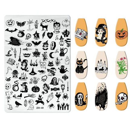 Flowers Love Nail Stamping Newspaper Splice Theme Irregular Stamping Plates Letter Nail Art Printing Stencil Tool Big Size Tools