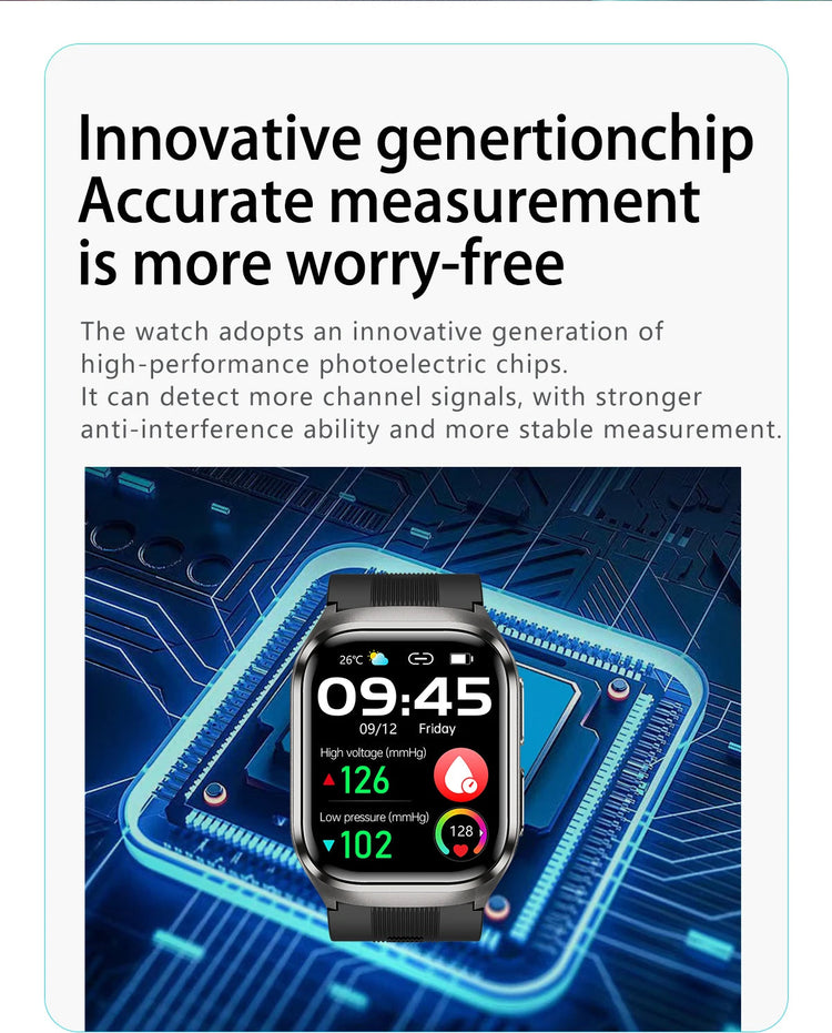 2026 Nuovo aggiornamento AI diagnostico Airbag pressione sanguigna precisa salute SmartWatch acido urico ECG lipidi nel sangue Smartwatch uomo donna platinumshop