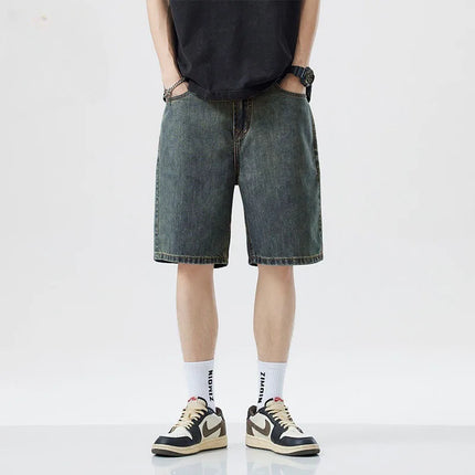 2025 Nuovi pantaloncini estivi Jeans da uomo Pantaloni in denim Stretch Blu scuro Fashion Design Jeans da uomo Slim Dritto Jeans corti maschili Hombre