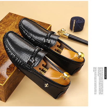 Scarpe casual da uomo nere classiche, comode scarpe basse in pelle PU da uomo, scarpe leggere senza lacci, scarpe da guida da uomo