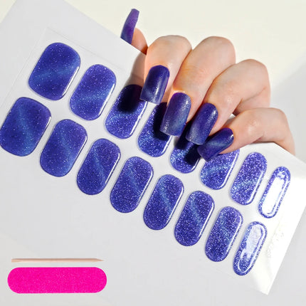 UV Semi-Cured Gel Nail Wraps Stickers Strips French Long Lasting Full Cover LED Gel Semi Cured Nail Sliders For Nail Extension &