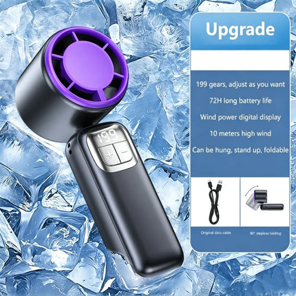 Ventilatore Portatile Lenovo, Raffreddatore USB Ricaricabile con Motore Brushless, Ventola Turbo ad Alta Velocità 199 per Viaggi, Ufficio e Attività all'Aperto