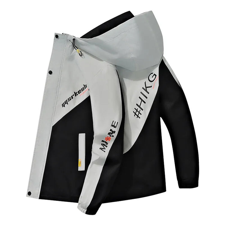 2024 Spring and Autumn jackets Fashion Trend Hooded Coat Men's Casual letter pattern Comfortable Waterproof Jacket M-4XL