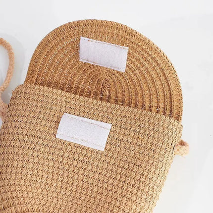 Fashionable Shell-Shaped Straw Bag, Handmade Straw Bag, Summer Beach Bag for Children