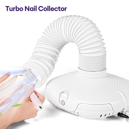 Powerful 130W Nail Dust Extractor Vacuum Cleaner 6 Gear Adjustable Suction with 360° Flexible Tube Manicure Dust Collector for Nail Stylist Salon & Home Nail Art