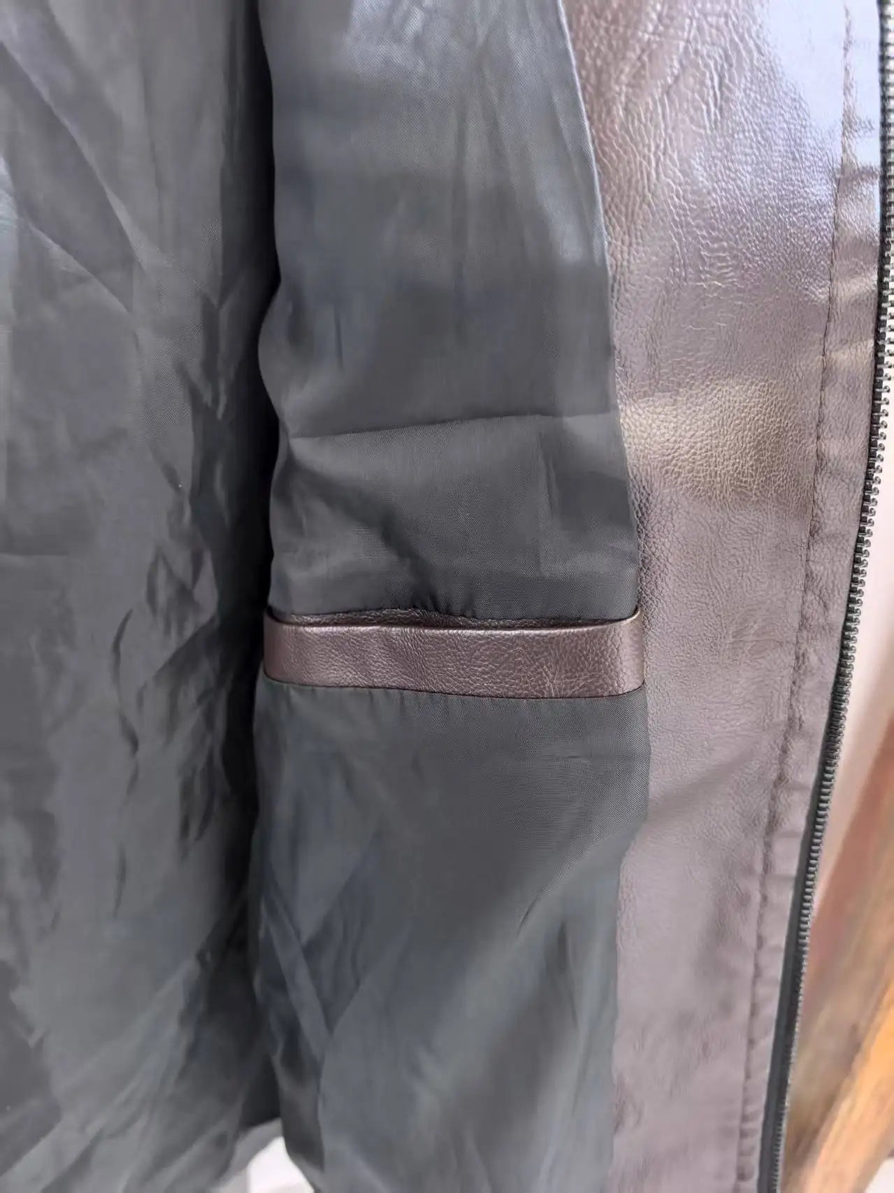 Kawasaki waterproof leather motorcycle jacket, pilot style warm coat, fashionable retro style, stand-up collar equestrian style