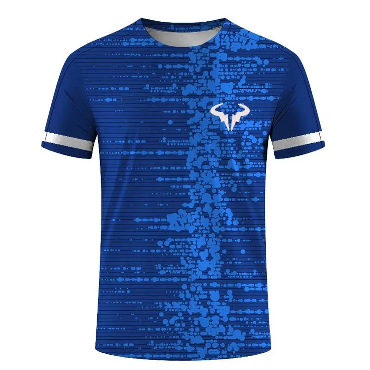 Serie di badminton e tennis T-shirt girocollo a maniche corte per sport estremi all'aria aperta da uomo e da donna stampata in 3D