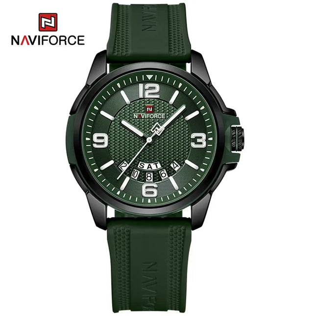 NAVIFORCE Creativo cinturino in TPU orologio da polso maschile moda sportiva 3ATM quarzo impermeabile giorno e data display orologi da uomo Reloj Hombre platinumshop