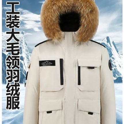 New Winter Mens Hooded Fur Collar Duck Down Coats High Quality Waterproof Coats Fashion Parkas Male Casual Warm Down Jackets
