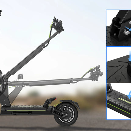 Monopattino Elettrico TODIMART D6 per Adulti, Pneumatici Fuoristrada da 10 Pollici, Autonomia 45-50KM, Batteria 48V 13AH, Motore 500W, Monopattino Elettrico Pieghevole, Doppi Freni e Sospensioni, 3 Modalità di Velocità