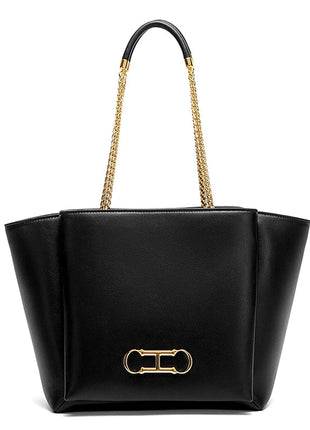 CHCH Women's Tote Bag 2026 Spring New Brown Magnetic Buckle Storage Bag Large Capacity Commuter Chain Bag PlatiNum