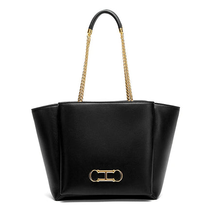 CHCH Women's Tote Bag 2026 Spring New Brown Magnetic Buckle Storage Bag Large Capacity Commuter Chain Bag PlatiNum
