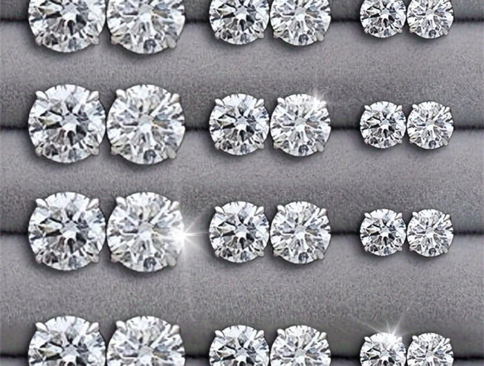 Set da 12 paia di orecchini a bottone in acciaio inossidabile color argento CZ con boccioli di pietre preziose orecchini rotondi accessori per gioielli unisex platinumshop