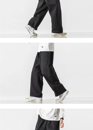 Pantaloni estivi da uomo a gamba larga Pantaloni moda casual solidi leggeri e sottili Harun Pantaloni da jogging larghi da uomo Pantaloni cargo Streetwear Taglie forti 5XL