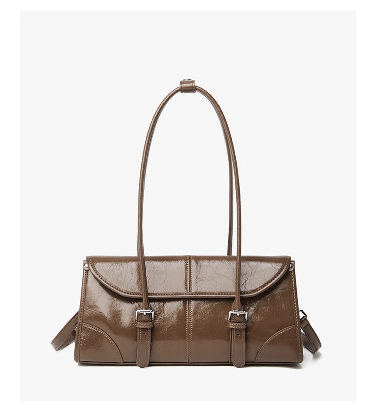 FOXER Lady's Shoulder Bag Genuine Leather Cross Body Bag 2025 Autumn Winter Large Capacity Travel Bag Commute Work Elegant