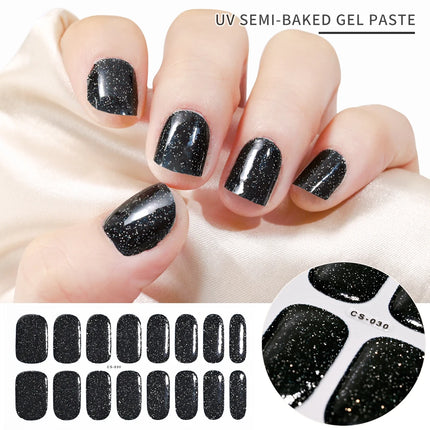 Semi Cured Wraps Fast Gel Nail Sticker Soild Nail Gel Wraps Adhesive Full Cover Gel Nail Decal UV Lamp Cured Manicure Decoration2028