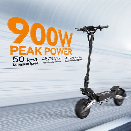 18Ah Monopattino Elettrico, OOTD T10, Motore Max 900W e Batteria 18Ah/13.5Ah, Autonomia 45-60km, Ruote All-Terrain da 11 Pollici platinumshop