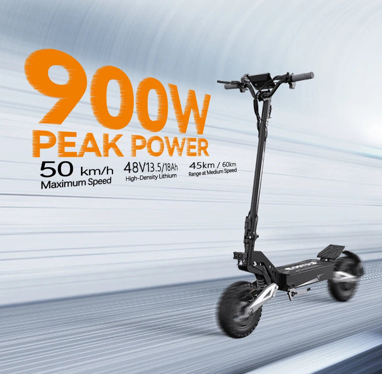 18Ah Monopattino Elettrico, OOTD T10, Motore Max 900W e Batteria 18Ah/13.5Ah, Autonomia 45-60km, Ruote All-Terrain da 11 Pollici platinumshop