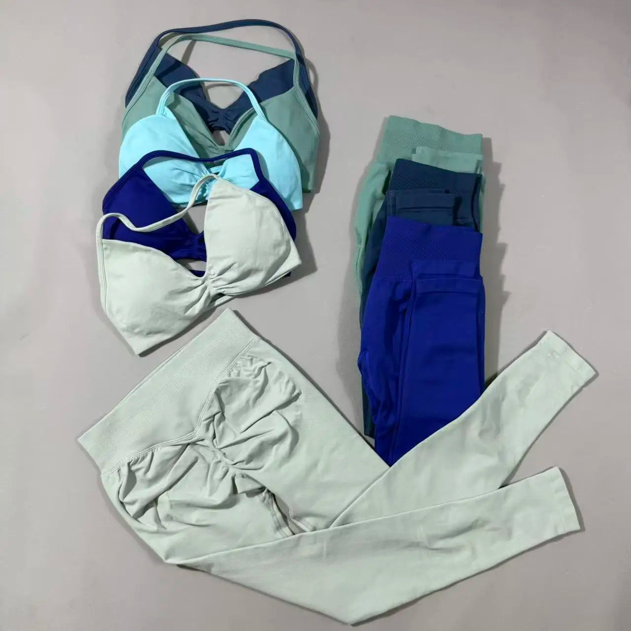 Yoga Gym Set 2 Piece Women Strappy Yoga Bra Top Workout Scrunch Shorts Sports Suit Fitness Clothes Seamless Yoga